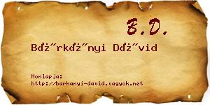 Bárkányi Dávid névjegykártya
