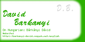 david barkanyi business card